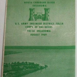 Vintage 1969 Canton Dam & Reservoir Oklahoma Map Corp Engineers Canadian River